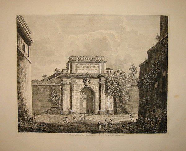 Veduta della parte posteriore di Porta S.Pancrazio anticamente Aurelia