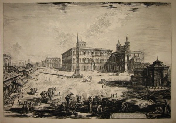 Veduta della Piazza e Basilica di S. Giovanni in Laterano