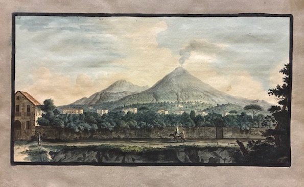 View of Mount Vesuvius from the sea shore, at Resina, …