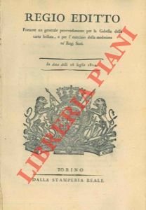 portante un generale provvedimento per la gabella della Carta Bollata …