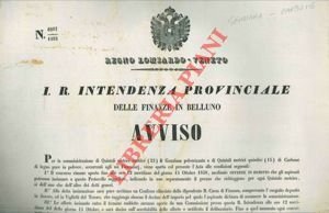 Asta per l'acquisto di genziana polverizzata e di carbone pure in polvere.