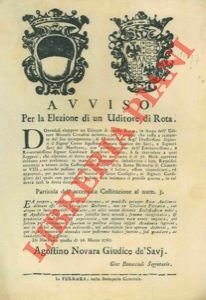 Bando per l'elezione di un uditore di Rota.