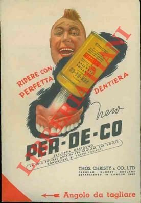 Polvere adesiva per dentiere.