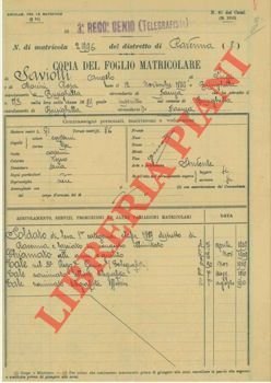 Copia del foglio matricolare.