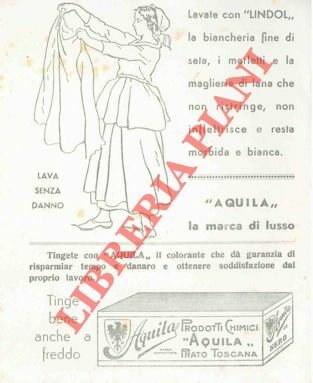 Carta assorbente "Aquila" (per tingere) e "Lindol" (per lavare) :
