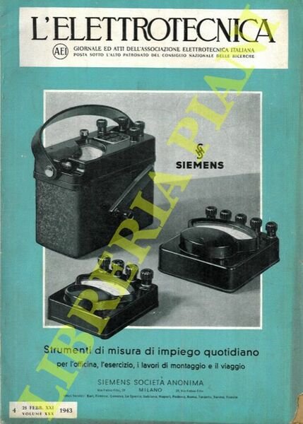 L'elettrotecnica. Giornale ed atti della associazione elettrotecnica italiana.