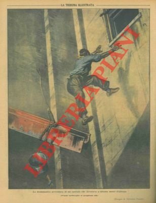 La drammatica avventura di un operaio che lavorava a ottanta metri d'altezza. Egli, sentito che la trave su cui camminava, stava per cedere, si lanciò verso l'edificio di fronte, a due metri di distanza e riuscì ad aggrapparsi ad una finestra da cui fu poi tratto in salvo.