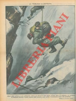 Alcuni militi traggono in salvo da un burrone un montanaro.
