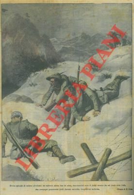 Un alpino trae in salvo due compagni gravemente feriti.