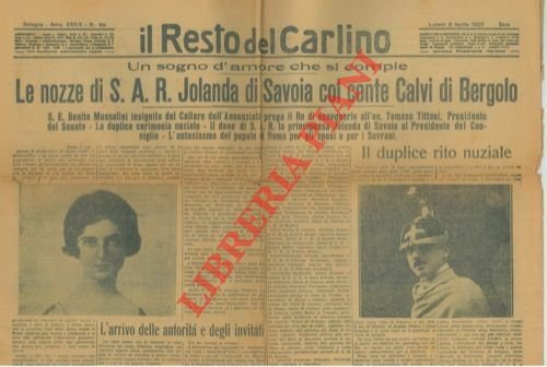Nozze Jolanda di Savoia col Conte Calvi di Bergolo. | Immagine principale