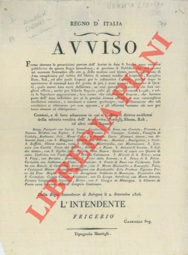Affitto del diritto di vendere Acquaviva, Rosoglj, Rhum, Rak nei vari Comuni e frazioni della Provincia di Bologna.
