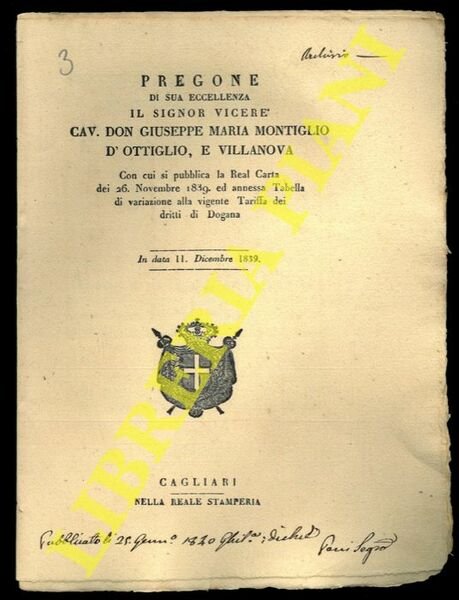 Pregone con cui si pubblica la Real Carta del 26 …