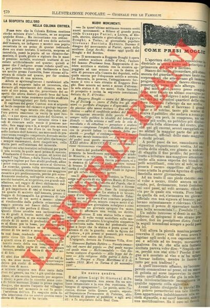 La scoperta dell'oro nella colonia eritrea.
