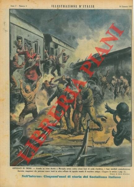 Asfissiati in treno. Avendo un treno diretto a Marsiglia urtato contro alcuni fusti di acido cloridrico, i fumi micidiali semiasfissiavano duecento viaggiatori che poterono essere tratti in salvo soltanto da squadre munite di maschere antigas.