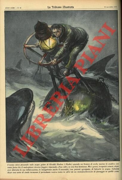 L'uomo stava pescando nelle acque gelate di Kivalik Harbor (Alaska) … | Immagine principale