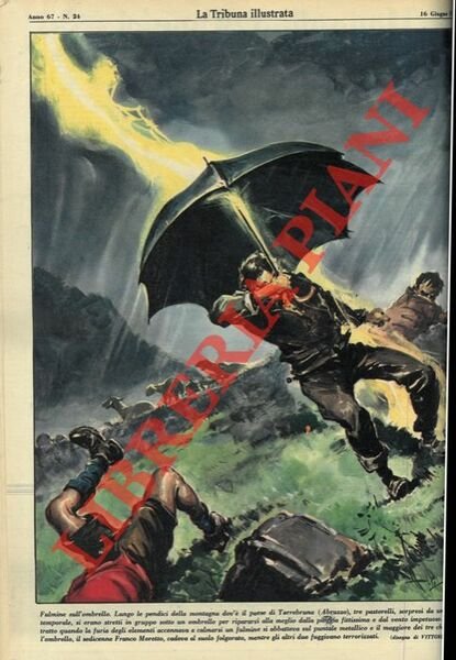 Fulmine sull'ombrello. Lungo le pendici della montagna dov'è il paese … | Immagine Gallery 1