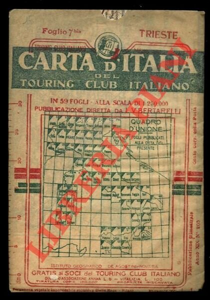 Trieste. Carta d'Italia del TCI. Foglio n. 7 bis.