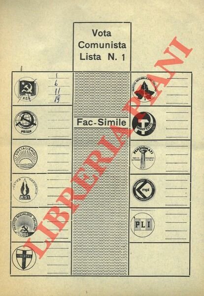 Vota Comunista Lista N. 1. | Immagine Gallery 1