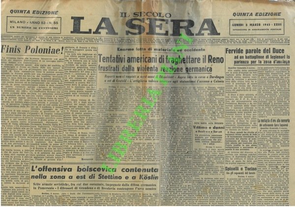 Remagen, distruzione di Dresda, XXVI annuale della Fondazione dei Fasci, …