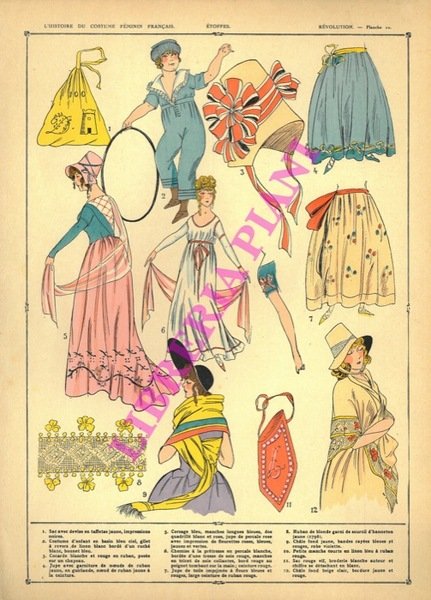 Jupes (Louis XIV) - Etoffes (Révolution) -