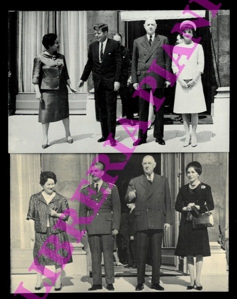 De Gaulle e regnanti in visita ufficiale : Scià di Persia, Re di Belgio, Danimarca, Norvegia, Svezia, Kennedy