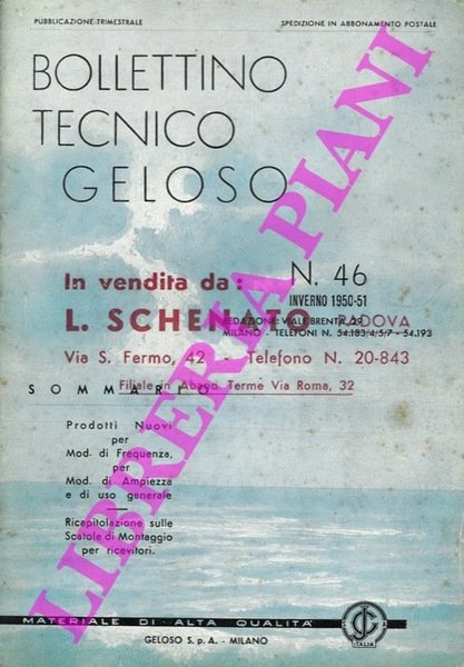 Bollettino tecnico Geloso.