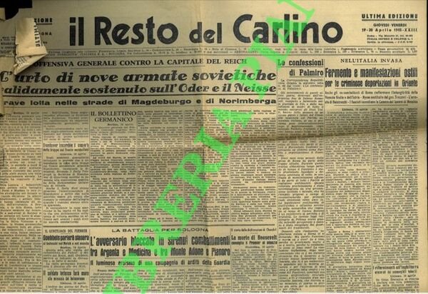 L'avversario bloccato in strenui combattimenti fra Argenta e Medicina e …