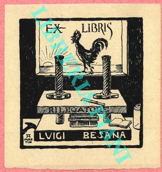 Un foglietto tipografico, per Luigi Besana, rilegatore, cm. 10 x …