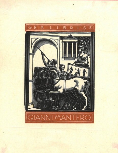 Un foglietto xilografico per Gianni Mantero, cm. 14,5 x 11,2 …