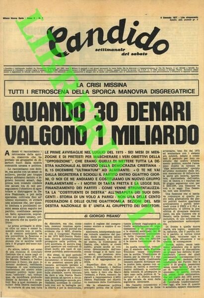 Candido. Settimanale del sabato. 1977.