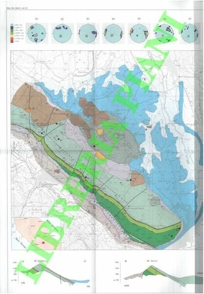 Carta geologica della frana di Monte Arezzo (L'Aquila - Abruzzo).