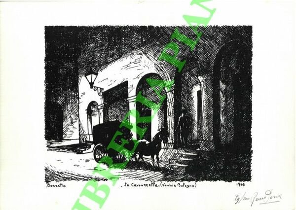 Bozzetto. La carrozzella (Vecchia Bologna)
