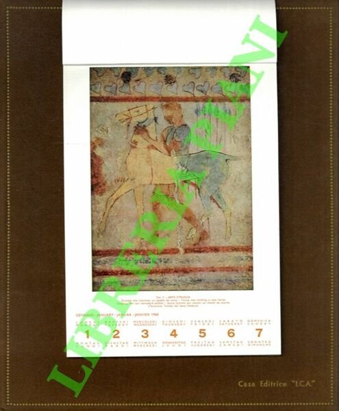 Calendario settimanale artistico 1968.