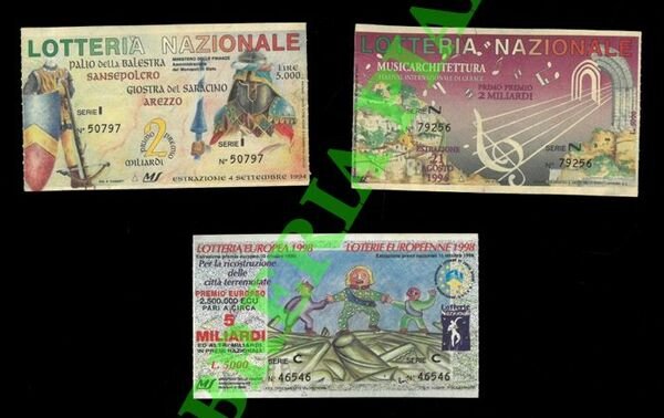 Palio della Balestra, 1994 - Festival Internazionale di Gerace, 1994 - Per la ricostruzione delle città terremotate, 1998.