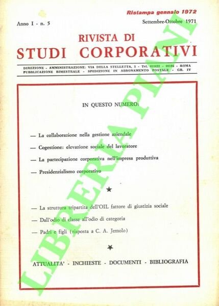 Rivista di studi corporativi. | Immagine Gallery 1