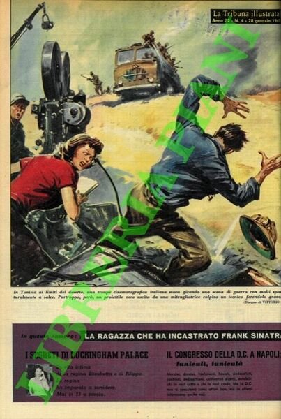 In Tunisia ai limiti del deserto, una troupe cinematografica italiana stava girando una scena di guerra con molti spari, naturalmente a salvo. Purtroppo, però, un proiettile vero uscito da una mitragliatrice colpiva un tecnico ferendolo gravemente.