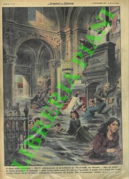 Chiesa invasa dalle acque di un fiume che straripa in …