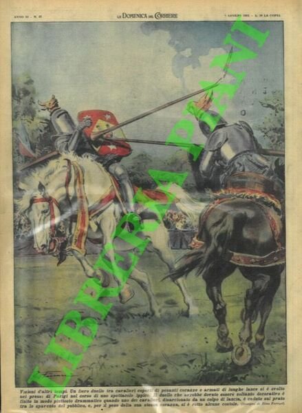 Cavaliere ferito durante un duello tra cavalieri coperti di pesanti …