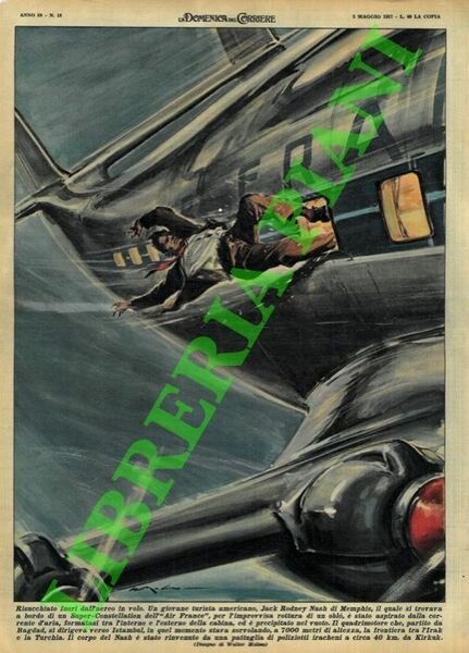 Giovane turista americano risucchiato fuori dall'aereo in volo.