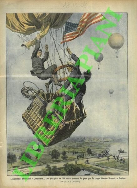 L'areostato americano "Conqueror" precipita durante la 'Gordon Bennet' a Berlino.