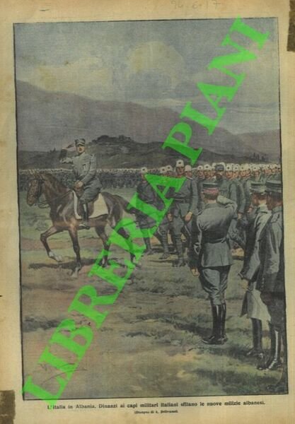 L'italia in Albania: le milizie albanesi sfilano dinanzi ai capi italiani.