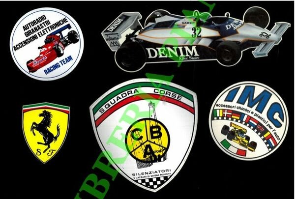 Adesivi pubblicitari : auto, F1, Ferrari, Marlboro, ecc.