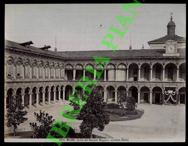 Milano. Cimitero Monumentale. Crematoio : architetto Maciacchini - Cortile dell'Ospedale …