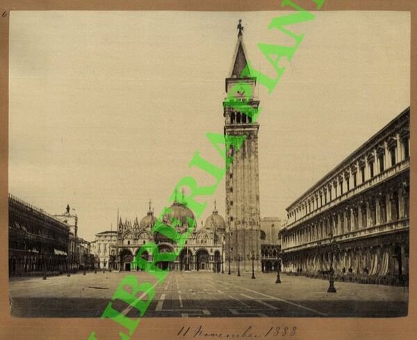 Venezia. 1883 : quattro Palazzi sul Canal Grande, Piazza S.Marco …