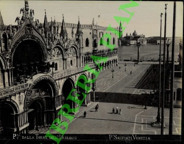 Venezia. Chiesa S. Marco, Panorama dalla Torre dell'Orologio, Porta del Palazzo Ducale o della Carta.