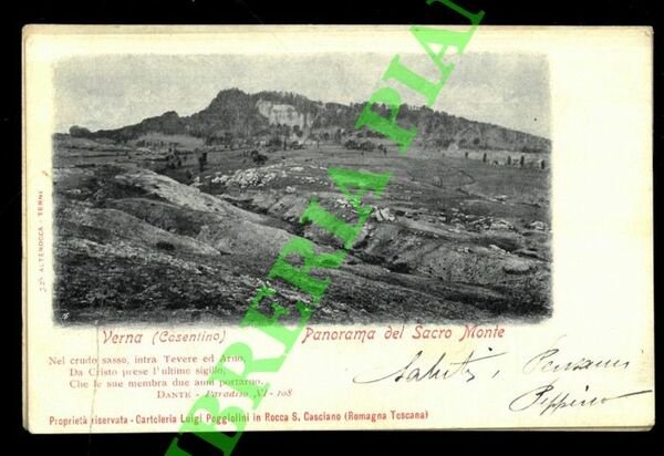 Verna (Casentino). Panorama dal Sacro Monte. - Ruderi del Castello …