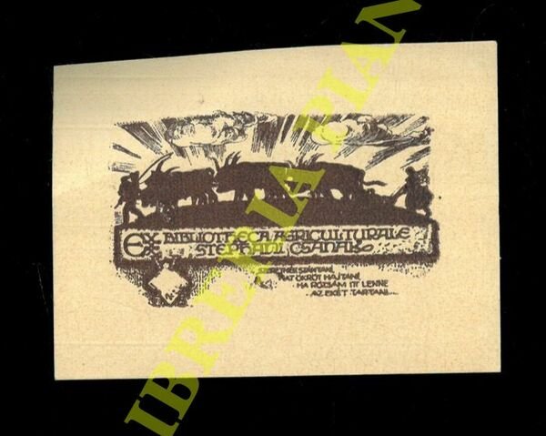 Ex libris : Biblioteca Agriculturale Stephani Csanako - Biblioteca Orientale …