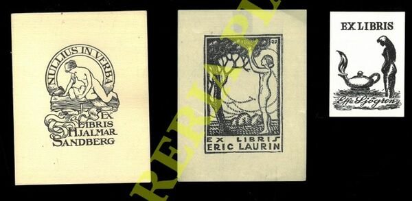 Ex libris : Tre foglietti con nudi di donne.