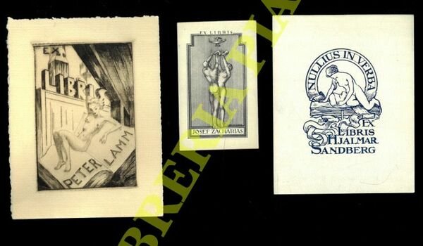 Ex libris : Tre foglietti con nudi di donne.
