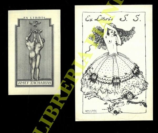 Ex libris : Tre foglietti con nudi di donne.